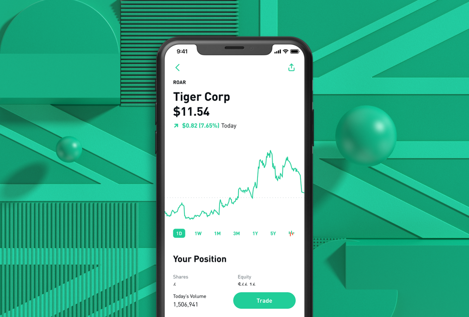 A mock-up of Robinhood's new UK app. Photo: Robinhood