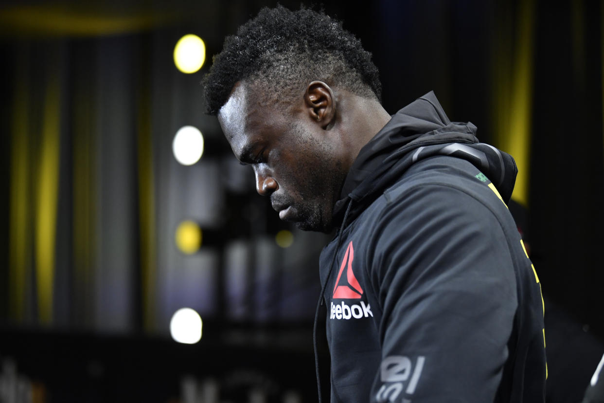 LAS VEGAS, NEVADA - OCTOBER 31: Uriah Hall of Jamaica prepares to fight Anderson Silva in a middleweight bout during the UFC Fight Night event at UFC APEX on October 31, 2020 in Las Vegas, Nevada. (Photo by Jeff Bottari/Zuffa LLC)