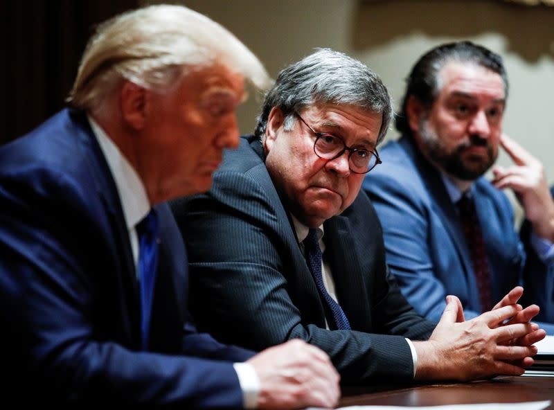 U.S. President Trump hosts discussion with state attorneys general at the White House in Washington