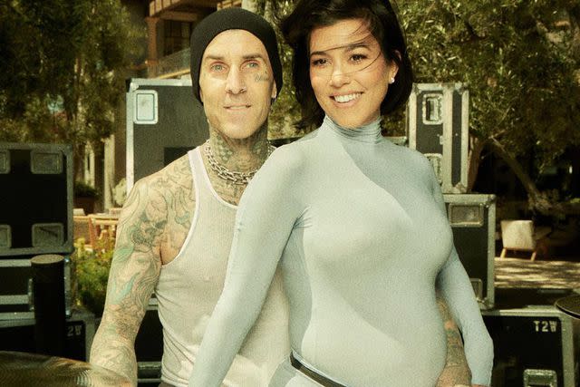 <p>Kourtney Kardash/Instagram</p> Travis Barker and Kourtney Kardashian baby sex reveal party