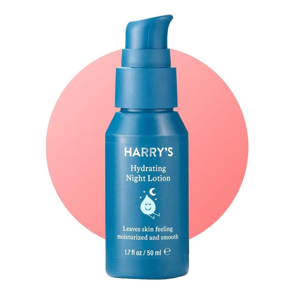 <p><a href="https://go.redirectingat.com?id=74968X1596630&url=https%3A%2F%2Fwww.harrys.com%2Fen%2Fus%2Fproducts%2Fnight-lotion&sref=https%3A%2F%2F" rel="nofollow noopener" target="_blank" data-ylk="slk:Shop Now;elm:context_link;itc:0;sec:content-canvas" class="link ">Shop Now</a></p><p>Hydrating Night Lotion</p><p>harrys.com</p><p>$9.00</p>