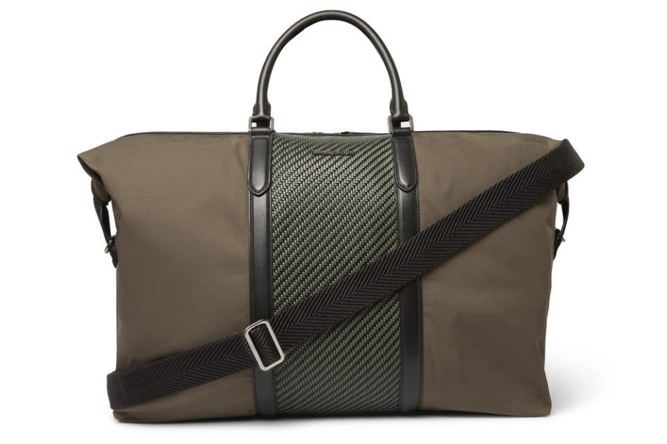 ERMENEGILDO ZEGNA Shell And Pelle Tessuta Leather Holdall