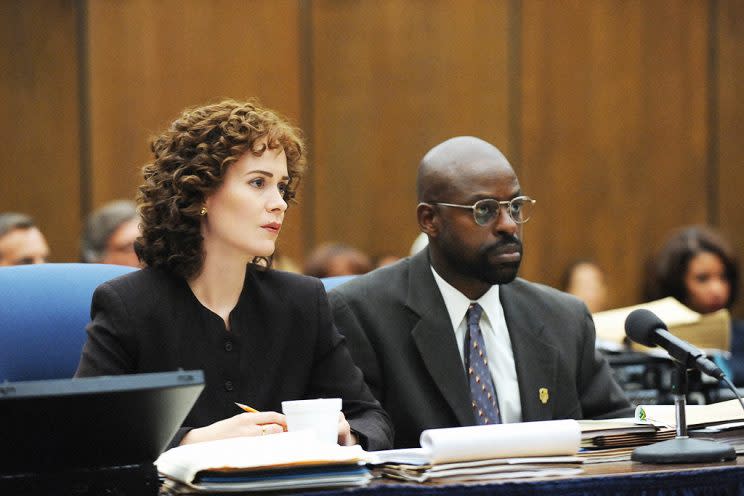 Sarah Paulson as Marcia Clark, Brown as Christopher Darden (Credit: FX)