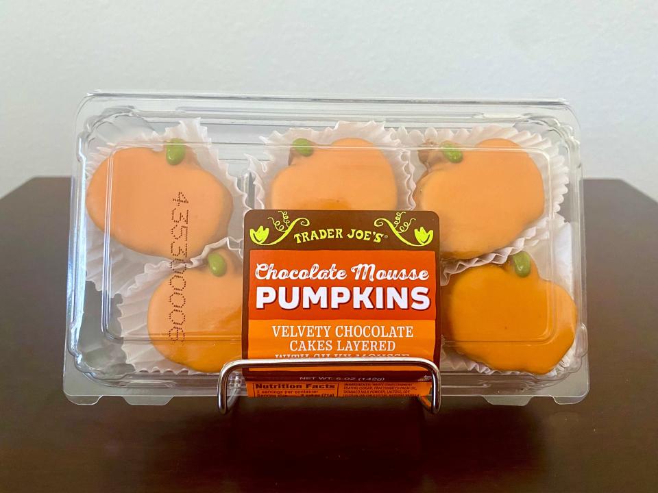 Trader Joe's Chocolate Mousse Pumpkins.