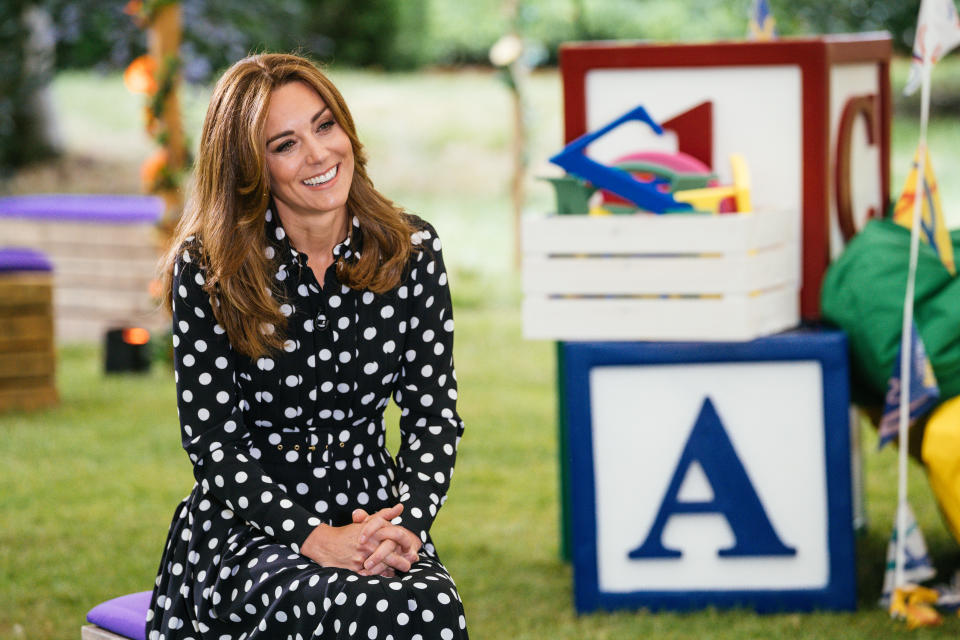 EMBARGOED TO 2230 MONDAY JULY 13 Undated handout photo issued by Kensington Palace of the Duchess of Cambridge, as she marked the launch of a new BBC education resource called Tiny Happy People.