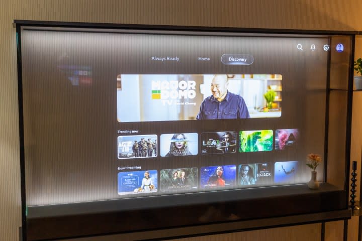 The LG Signature OLED T seen at CES 2024.