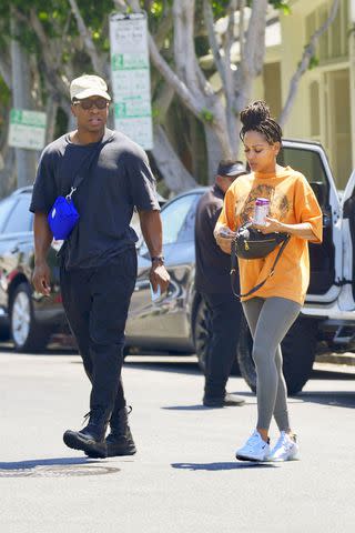 <p>BACKGRID</p> Jonathan Majors and Meagan Good