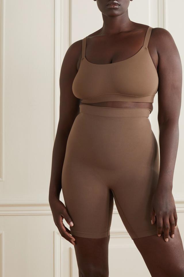Womens Skims brown Seamless Sculpt Mid-Thigh Shorts | Harrods UK