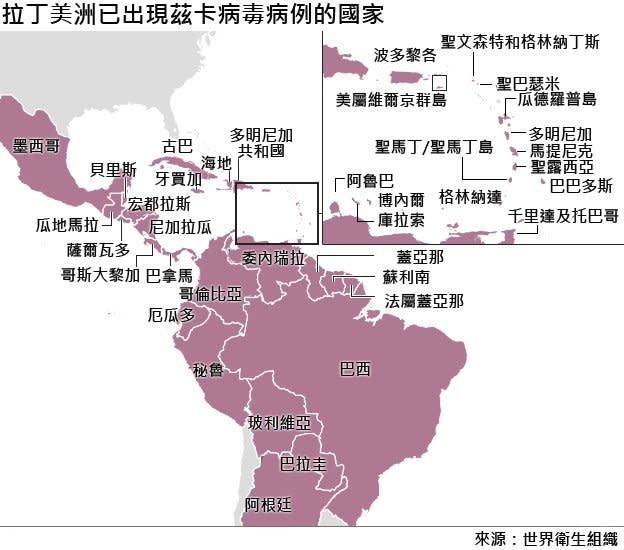 2016年6月，中南美中，茲卡病毒。