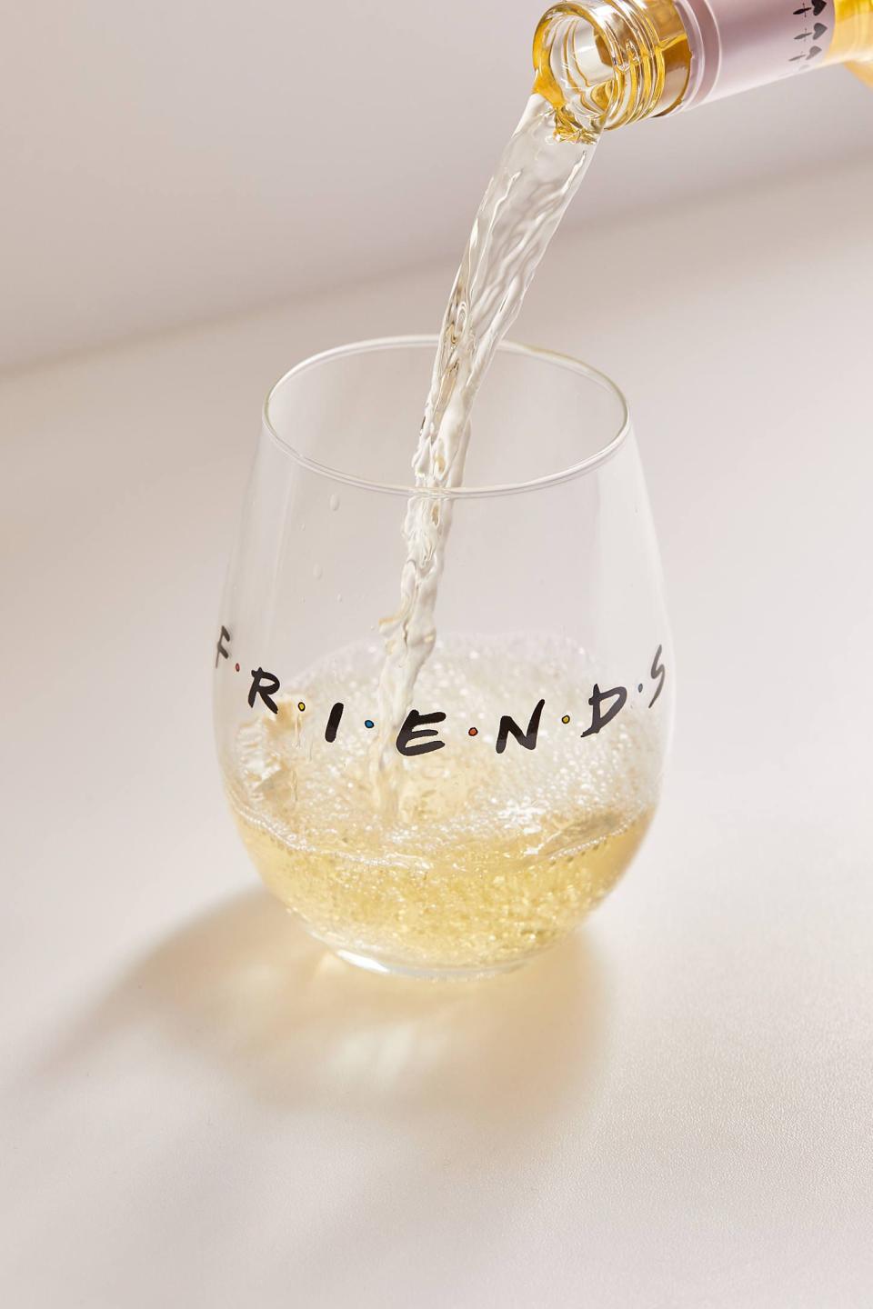 29) Friends Logo Stemless Wine Glass