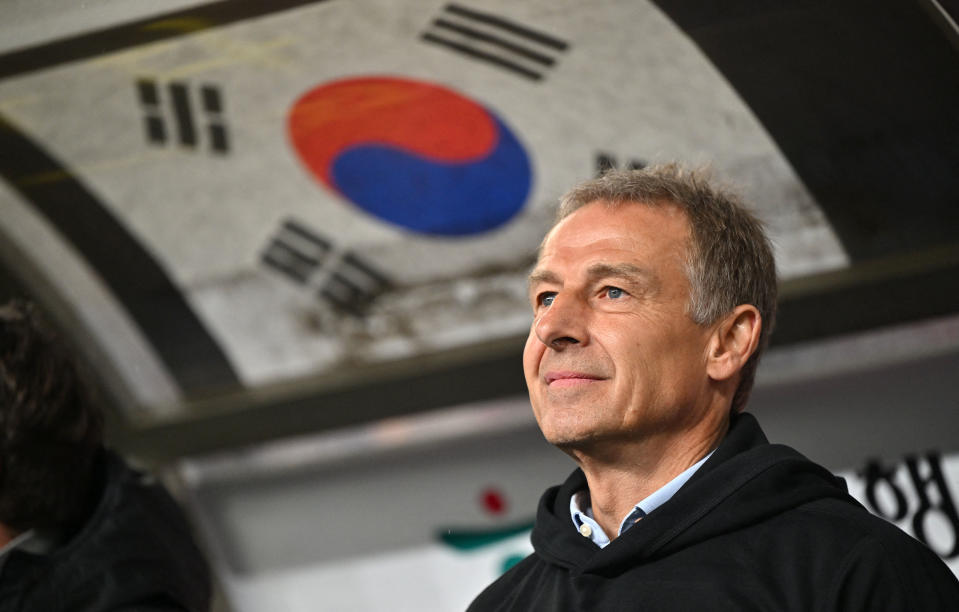 South Koreas head coach Jurgen Klinsmann looks on before an international friendly football match between South Korea and Colombia in Ulsan on March 24, 2023. (Photo by JUNG YEON-JE / AFP) (Photo by JUNG YEON-JE/AFP via Getty Images)