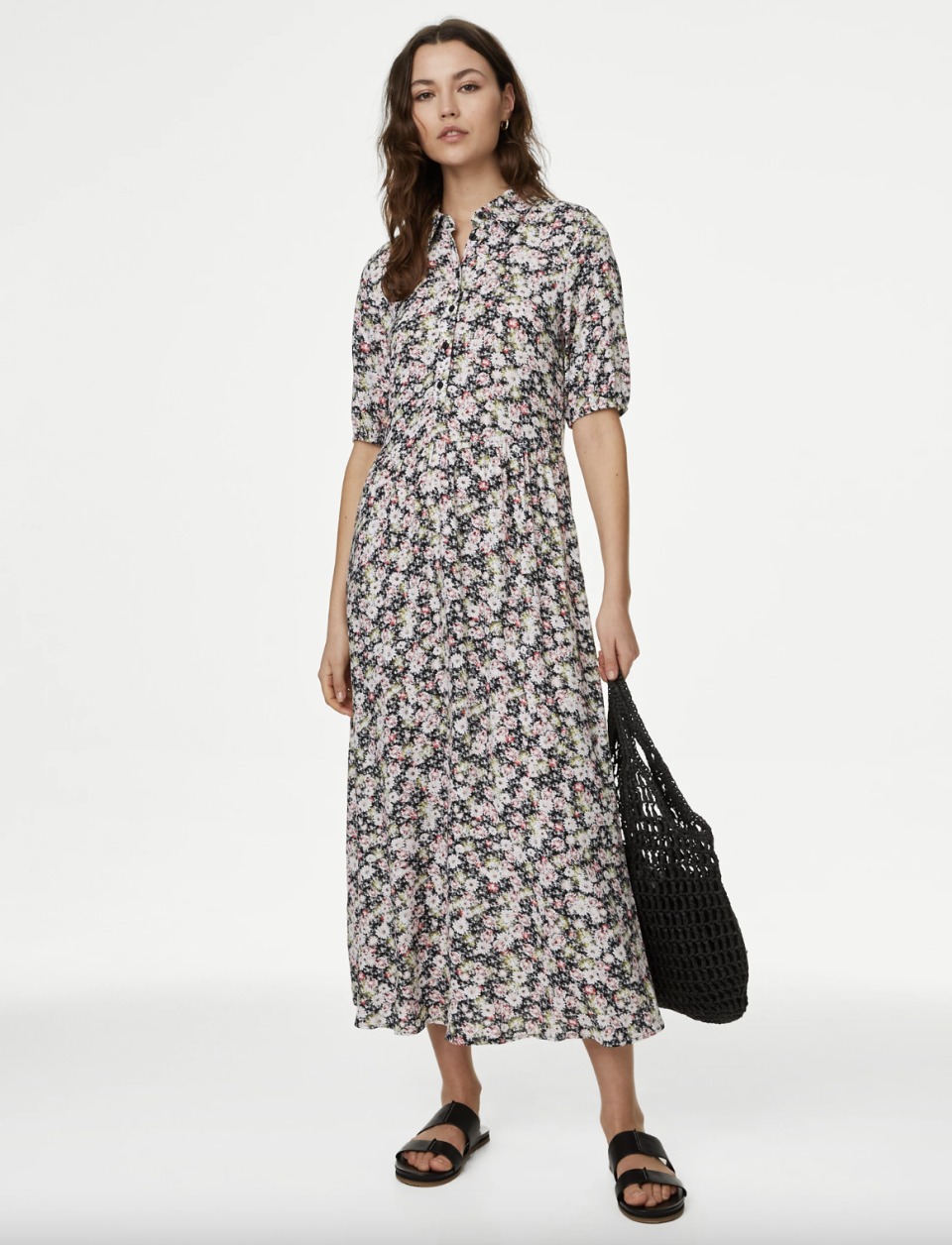 If you love an understated floral print, you'll love this dress. (Marks & Spencer)