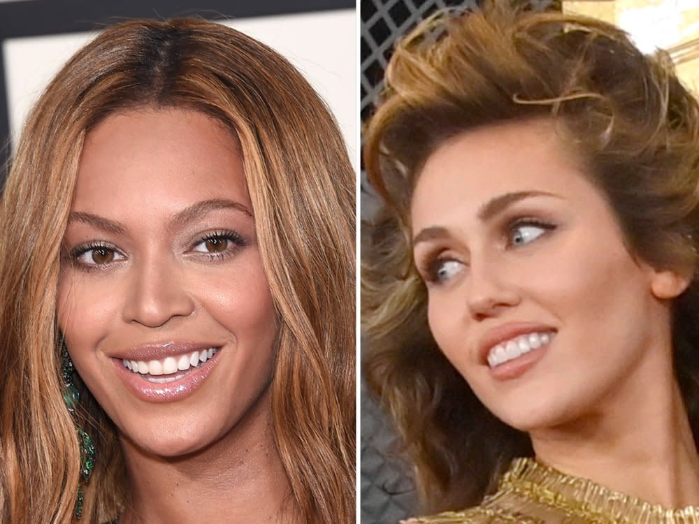 Für ihr neues Country-Album hat Superstar Beyoncé (li.) ihre Kollegin Miley Cyrus mit aufs Pferd geholt. (Bild: 2015 DFree/Shutterstock.com / imago/UPI Photo)