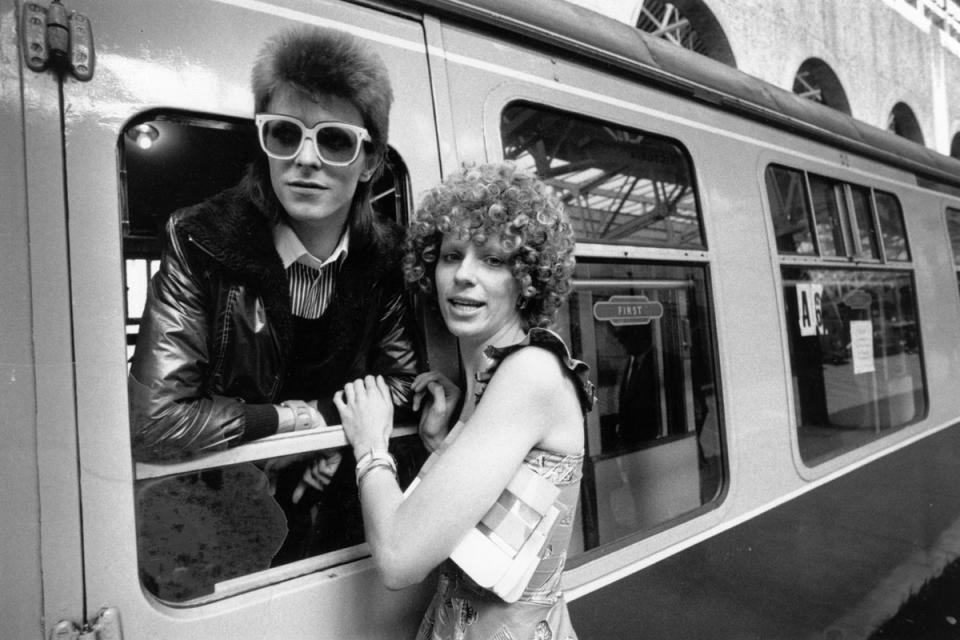 Station to station: David and his first wife Angie (Getty Images)