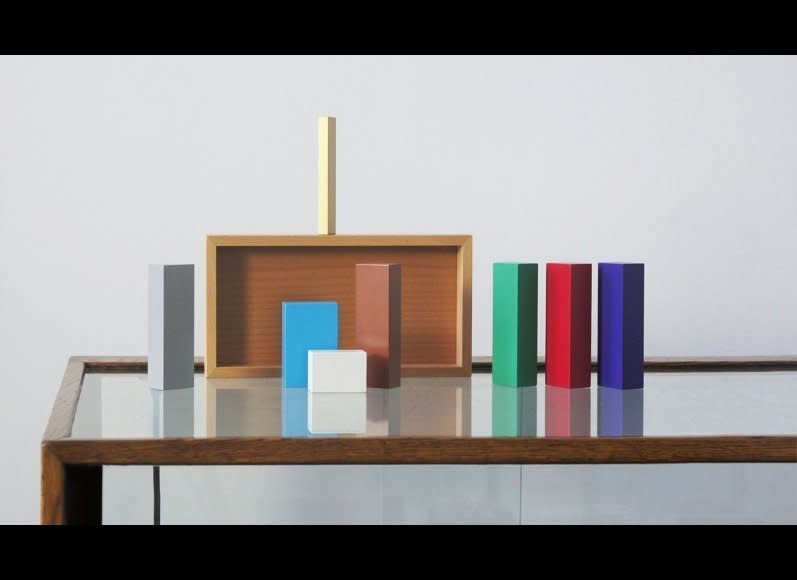 This nativity scene, using only color blocks, is Oestreicher's current favorite, as it shows that the nativity is so iconic that it's possible to look at these abstract shapes and still tell what its depicting immediately.