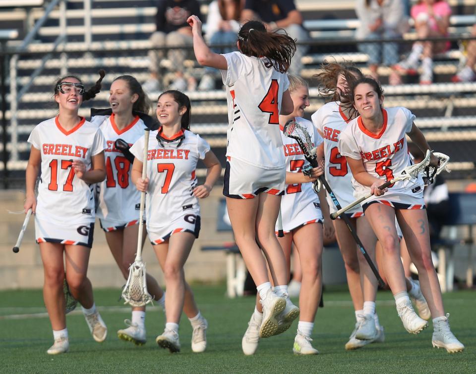 Greeley defeated Ursuline 11-8 in the girls lacrosse Class A semifinal at Horace Greeley High School in Chappaqua May 23, 2023. 