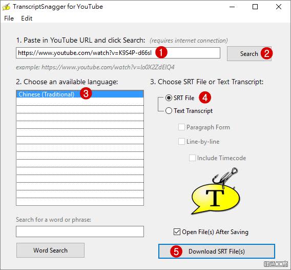 TranscriptSnagger YouTube 字幕下載