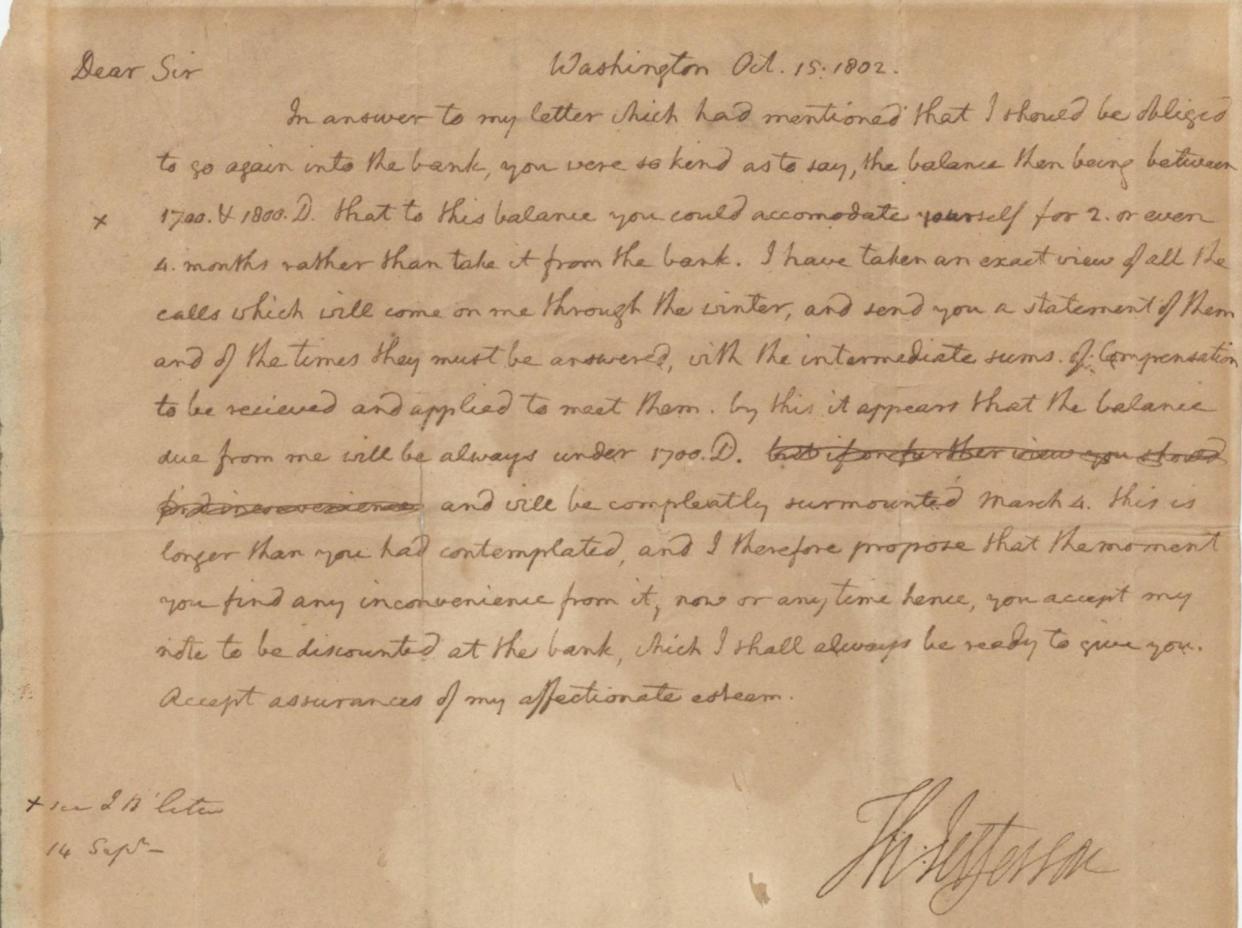 <span>Like many plantation owners of the period, the former president struggled to balance the books, and left a debt of $107,000 (more than $1m today).</span><span>Photograph: The Raab Collection</span>