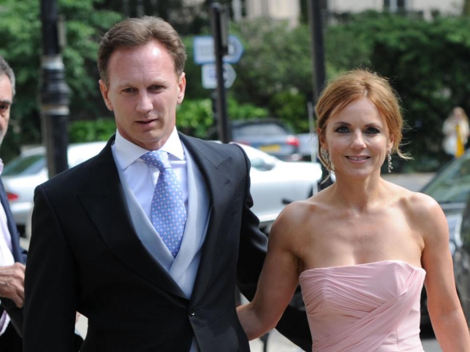 Christian Horner and Geri Halliwell attend the wedding of Poppy Delevingne and James Cook (Getty Images)