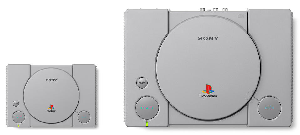 The PlayStation Classic next to the original PlayStation. (image: Sony)