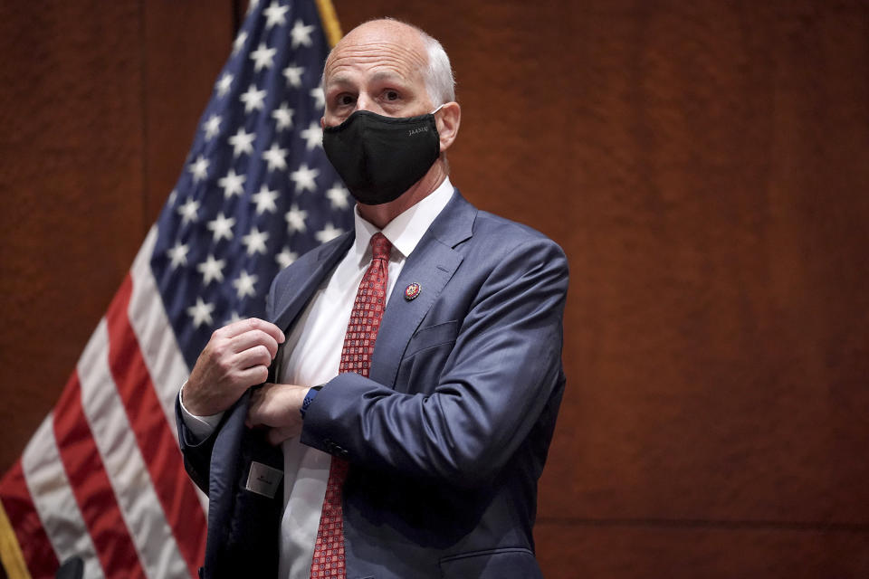 House Armed Services Committee Chairman Adam Smith, D-Wash., arrives for a House Armed Services Committee hearing on Thursday, July 9, 2020, on Capitol Hill in Washington. (Greg Nash/Pool via AP)