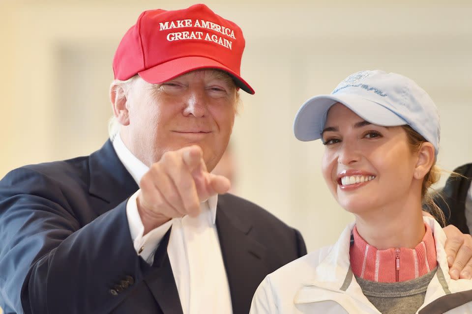 It then goes on to say that Trump was too impatient to wait for his hair dye to develop and that’s why the colour is a little off. Photo: Getty Images