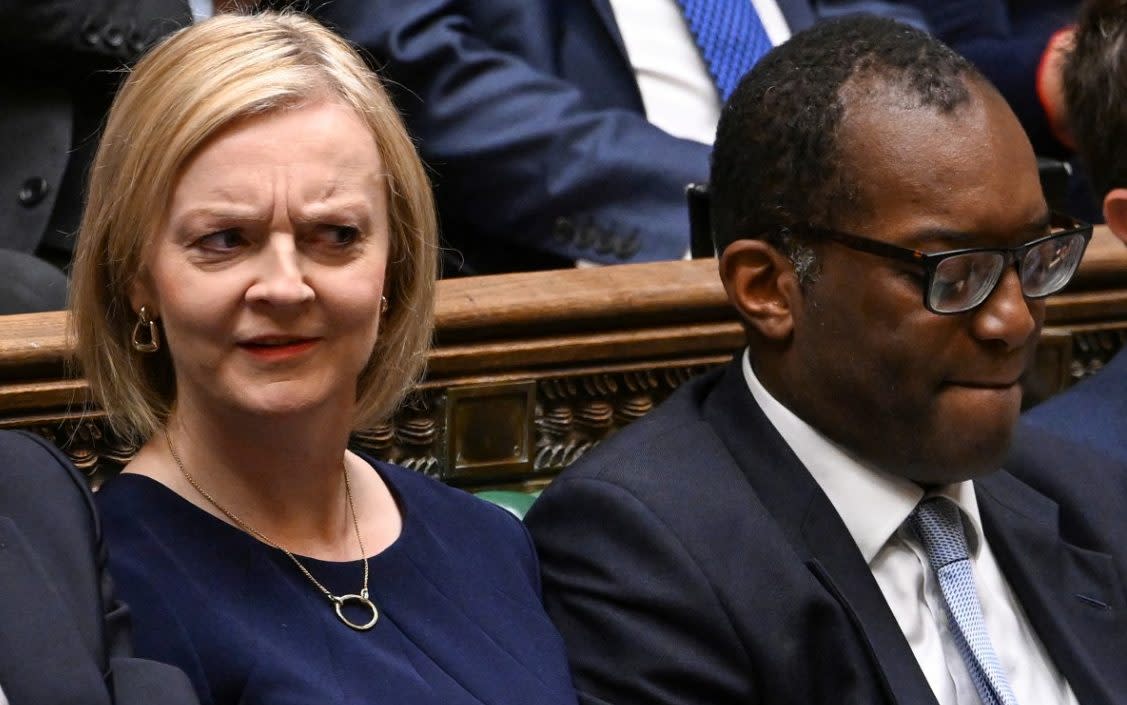 Liz Truss and Kwasi Kwarteng, pictured during the Chancellor’s mini-Budget last Friday - Jessica Taylor/House of Commons