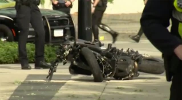 The stunt driver was riding a motorcycle at the time of the accident. Source: Channel 7