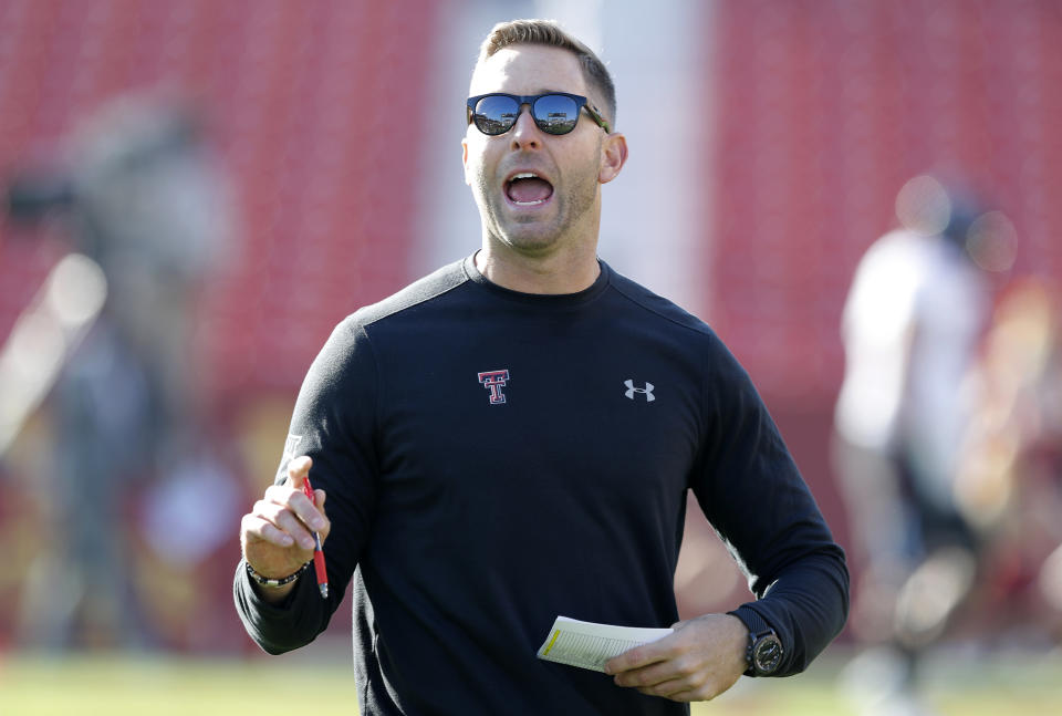 After getting fired as head coach at Texas Tech, Kliff Kingsbury landed at USC as the Trojans’ offensive coordinator. (AP)