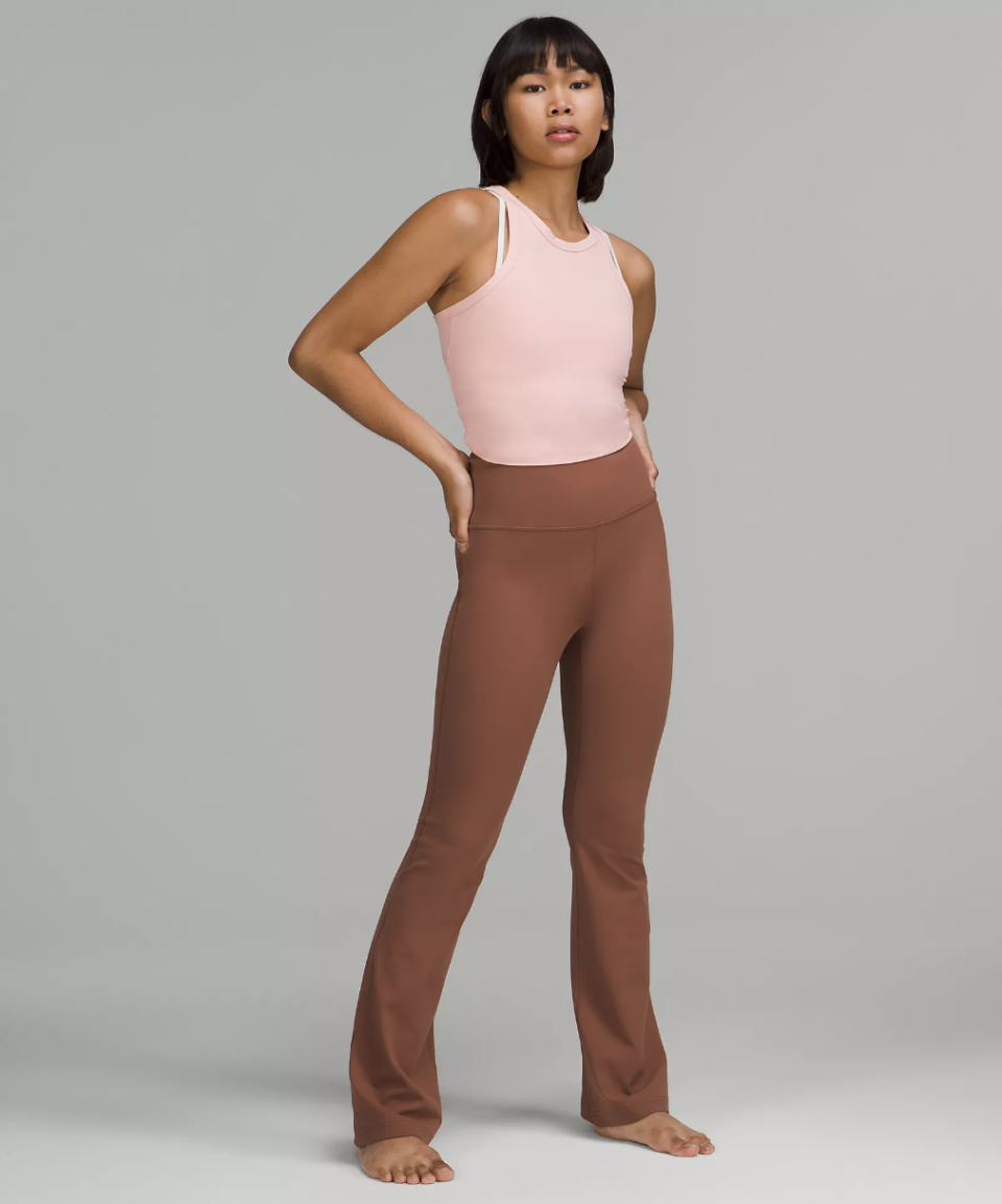 Groove Super-High-Rise Flared Pant Nulu in ancient copper (Photo via Lululemon)
