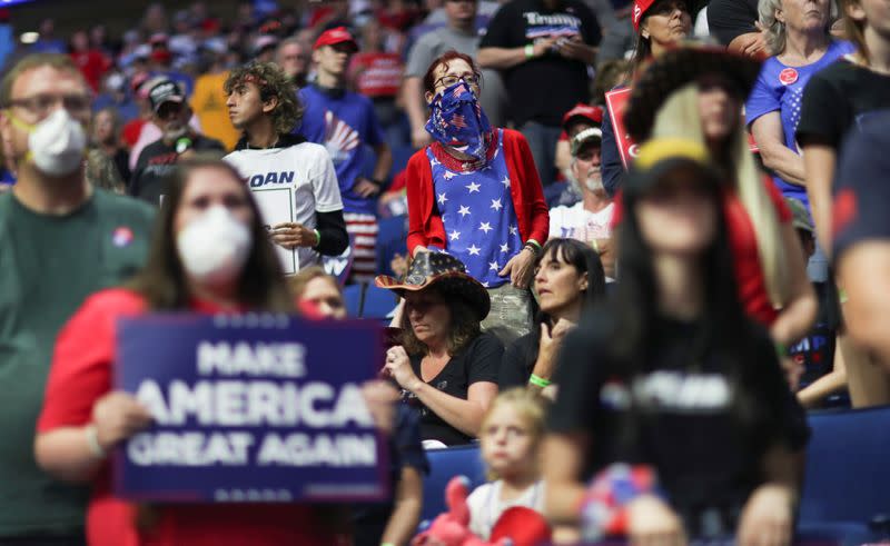 U.S. President Donald Trump holds his first re-election campaign rally in several months in Tulsa, Oklahoma