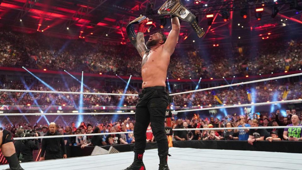 Roman Reigns won the main event of WWE’s last major UK event, in Cardiff in September (WWE)