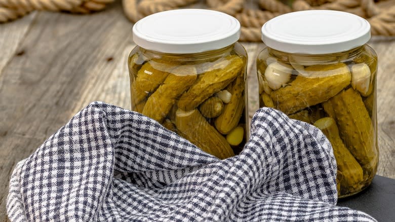 Jars of pickles