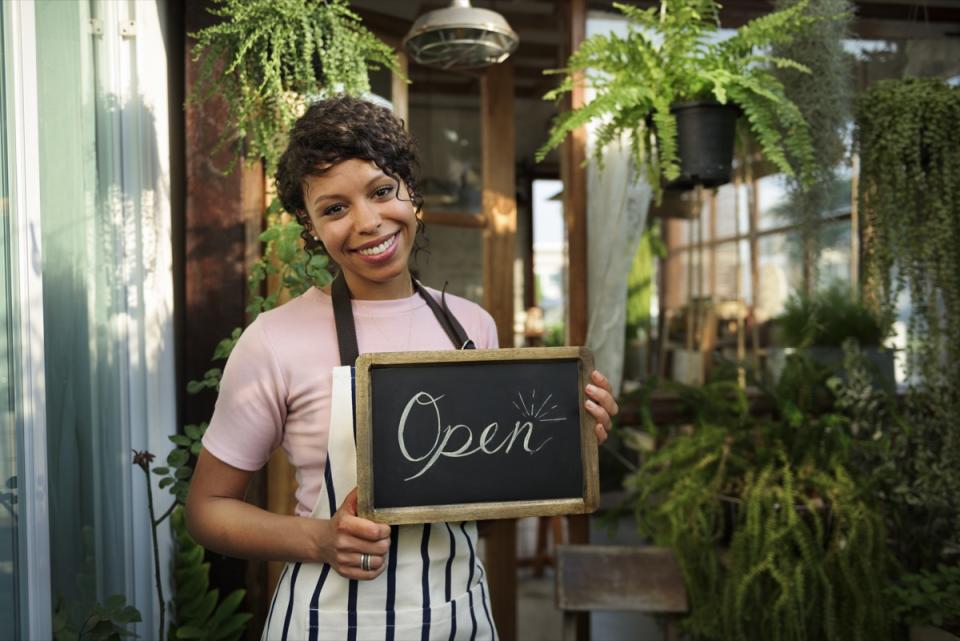 lady opening up her own business