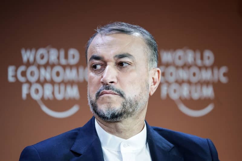 Hussein Amirabdollahian, Foreign Minister of Iran, takes part in an event at the World Economic Forum (WEF). Hannes P Albert/dpa