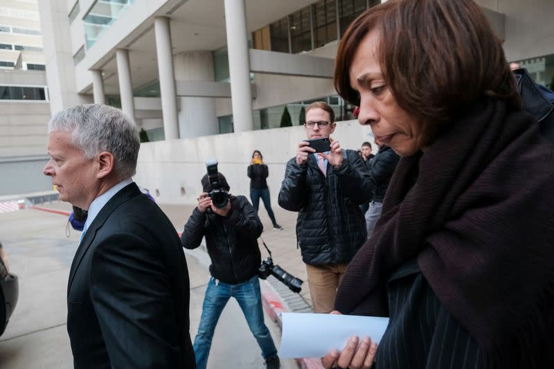 FILE PHOTO: Former Baltimore Mayor Catherine Pugh departs the U.S. District Court after she was charged with wire fraud and tax evasion related to sales of a self-published children's book, in Baltimore