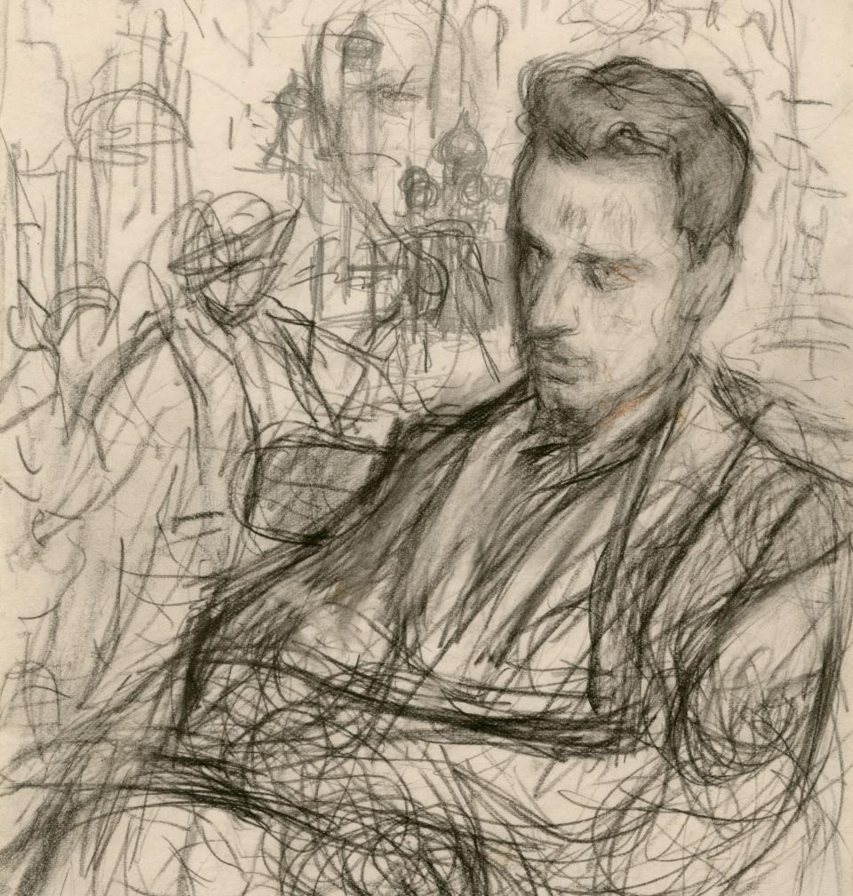 Pencil portrait of the poet Rainer Maria Rilke