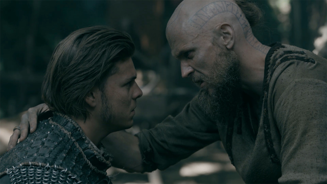 Ragnar deciding on the life of his son Ivar Boneless.