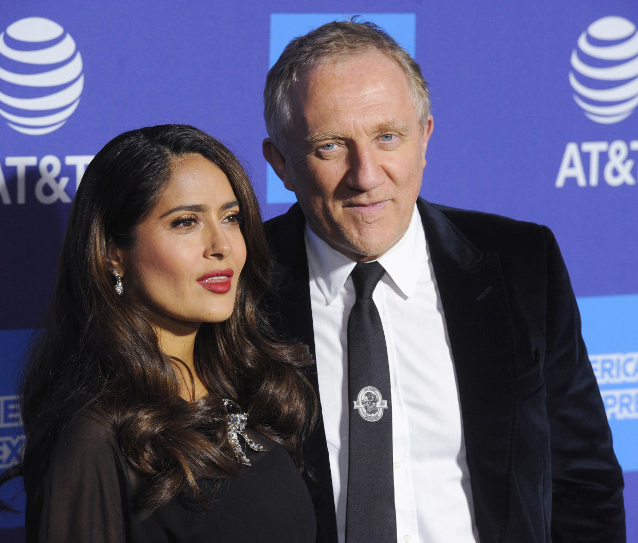 Salma Hayek and François-Henri Pinault are celebrating the 14-year anniversary of when they first met.  (Photo by Albert L. Ortega/Getty Images) 