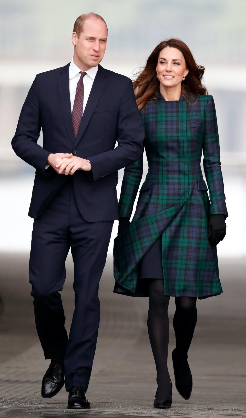 kate middleton january 2019 green and blue plaid coat