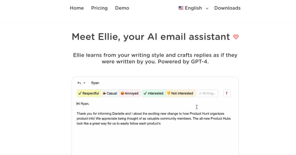Ellie email extension creating a reply