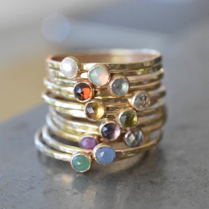 1) Birthstone Stacking Ring