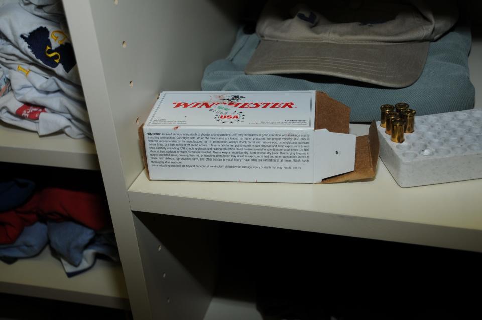 Ammunition leftover after Neal Jacobson murdered his wife, Franki, and twin sons Eric and Joshua, on Jan. 23, 2010.