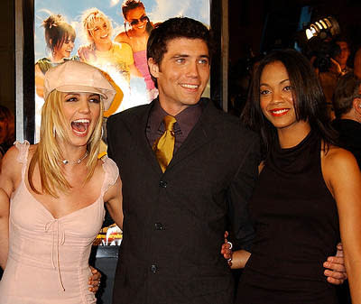 Britney Spears , Anson Mount and Zoe Saldana at the Hollywood premiere for Paramount's Crossroads