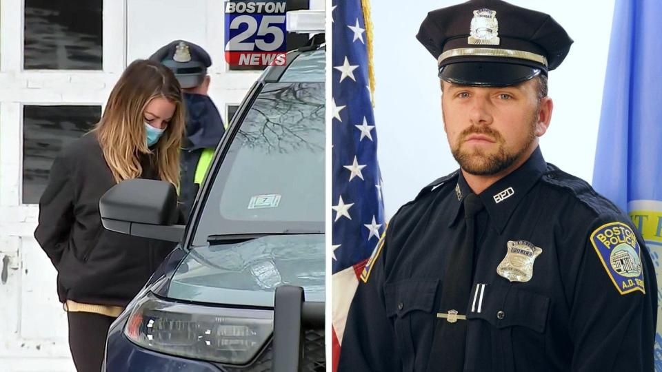 Karen Read, 41, of Mansfield, Massachusetts, is charged with manslaughter in the Saturday, January 29, 2022, death of Boston Police Officer John O'Keefe.  O'Keefe, 46, was off duty at the time of his death.