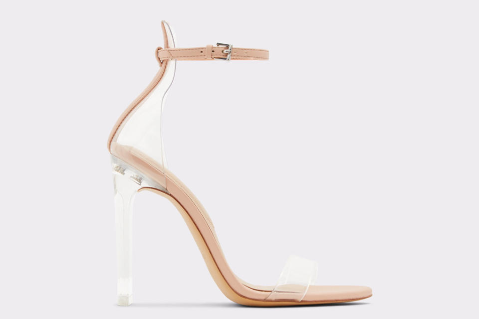 aldo, pvc, heels, sandals, clear