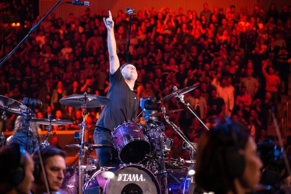 Lars Ulrich during Metallica's 2019 set with the San Francisco Symphony | Brett Murray