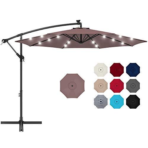 9) Best Choice Products 10-Foot Solar-Powered LED Cantilever Umbrella