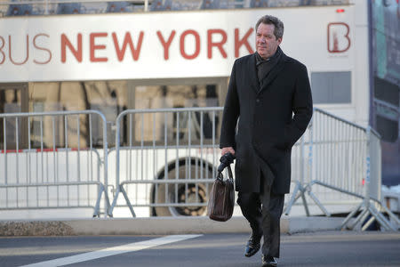 Attorney for Joaquin Guzman, the Mexican drug lord known as "El Chapo", Jeffrey Lichtman arrives at the Brooklyn Federal Courthouse, during the trial of Guzman in the Brooklyn borough of New York, U.S., February 6, 2019. REUTERS/Brendan McDermid