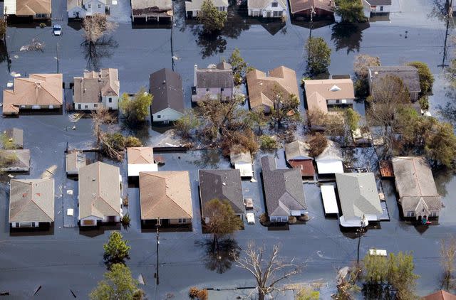 (Photo by Jerry Grayson/Helifilms Australia PTY Ltd/Getty Images) Houses lie flooded from Hurricane Katrina September 11, 2005 in the Gentilly neighborhood of New Orleans, Louisiana.